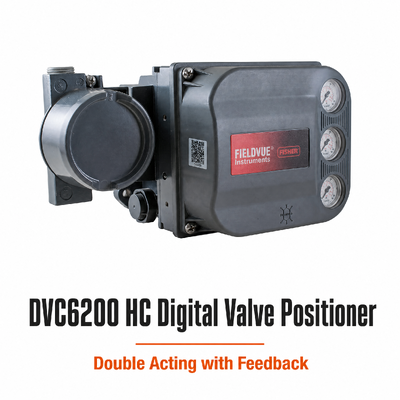 وحدة تحكم الصمام الرقمية DVC6200 HC، موضع صمام مزدوج الفعل مع تغذية راجعة