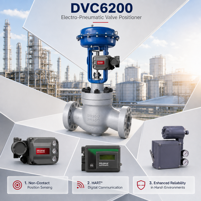 DVC6200 جهاز تحديد وضع الصمام الهوائي ATEX IECEx معتمد -40 85 °C ضغط تنظيم تدفق