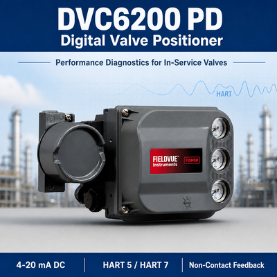 محدد الصمام الذكي الرقمي DVC6200 PD مع تشخيصات الأداء
