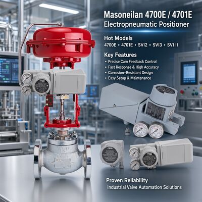 جهاز وضع الصمامات النمطية الأصلي الجديد Masoneilan 4700P / 4700E Masoneilan 35002 87/88