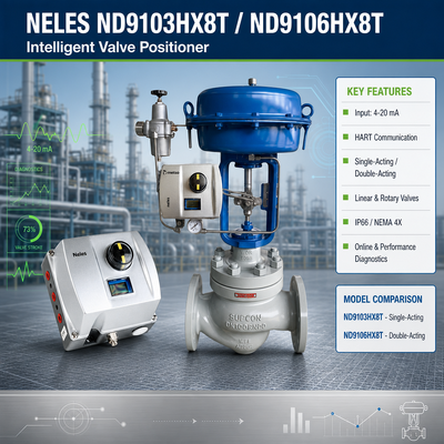 وحدة تحكم صمام هوائي رقمي Neles ND9103HX8T ND9106HX8T بتقنية HART، محدد موضع صمام تحكم ذكي