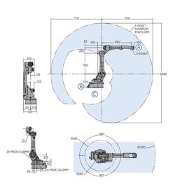 Yaskawa Motoman بـ 6 محاور ، روبوت AR2010 اللحام الموسع يوفر سرعة وقوة مع YRC1000 Robot Controller