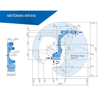 1440 مم 12 كجم لحام قوس الحمولة AR1440 Yaskawa Robot Arm