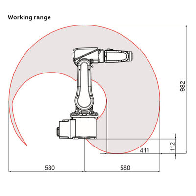 ذراع روبوت ABB IRB 120 mini 6 محاور مع وحدة تحكم مدمجة IRC5 لالتقاط ووضع ذراع الروبوت