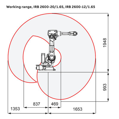 ABB IRB2600 6 محور روبوت صناعي ذراع آلي لحام روبوت