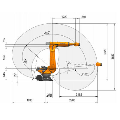 KR 240 R2900-2 حمولة 313 كجم تصل إلى 2900 مم 6 محور روبوت لحام البقعة