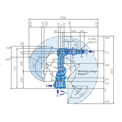 Yaskawa MOTOMAN GP8 ذراع روبوت لطلاء المركبات الصناعية