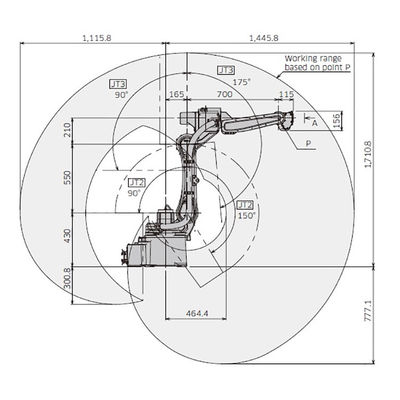 BA006N Easy Management 6 Axis Payload 6kg تصل إلى 1445mm روبوت لحام القوس