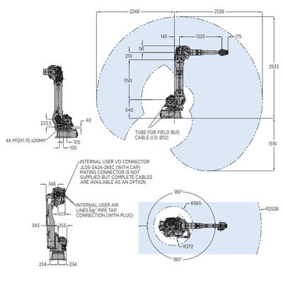 6 Aixs Robot Arm GP35L مع حمولة 35 كجم كروبوت صناعي ومعدات مناولة المواد