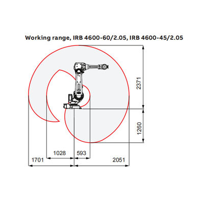 6 Axis Industrial Robot Arm IRB 4600-60 / 2.05 كآلة لحام بالليزر وآلة لحام ARC