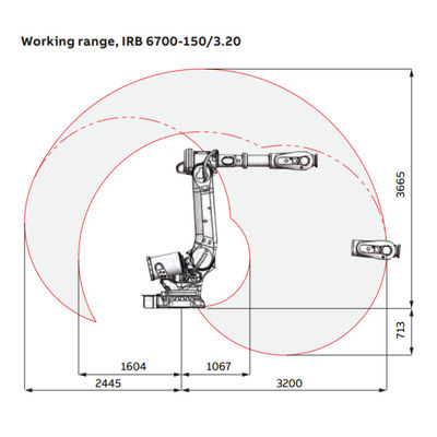 IRB6700-150 / 3.2 مع ذراع روبوت CNC لقطع غيار معدات مناولة المواد ومعدات اللحام الأخرى