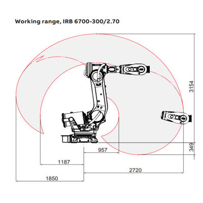IRB6700-300 / 2.7 روبوت صناعي بذراع روبوت كآلة لحام لحام البقعة