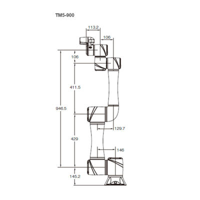 آلي Robot TM5-900 مع 900MM تصل إلى 4 KG من أجل 6 Aixs Manipulator كروبوت تعاوني