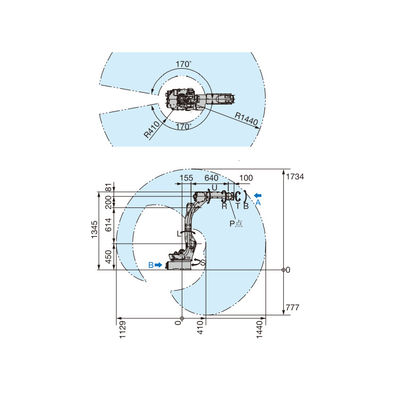 روبوت صناعي متعدد الأغراض عالي السرعة من Motoman GP12 يستخدم للقطف مع مناور 6 Aixs