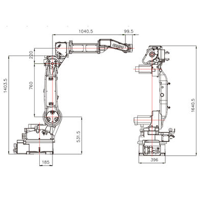 SF6-C2080 مع 10 كجم حمولة 2080 مم تصل إلى الذراع الروبوتية كروبوت صناعي وروبوت لحام
