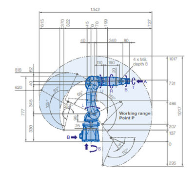 YASKAWA MOTOMAN GP7 ذراع روبوت ذو 6 محاور مع حمولة 7 كجم