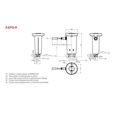 ذراع ميكانيكي 6 محاور Hitbot Z-EFG-R Claw Clamp لالتقاط مثل Cobot
