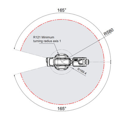 ABB IRB 120 6 محور ذراع روبوت صناعي لإنتاج ذراع روبوت صناعي مرن ومضغوط حمولة 3 كجم