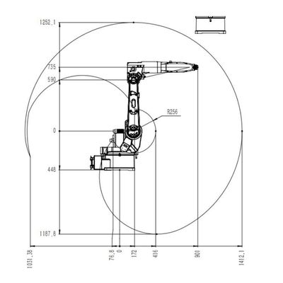 روبوت اللحام MIG لروبوت اللحام TKB1400-6KG-1412mm آلة اللحام الروبوتية
