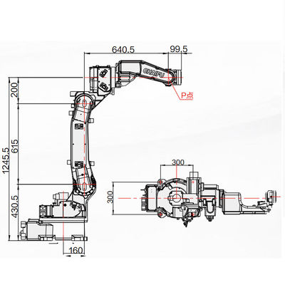 روبوت اللحام الأوتوماتيكي SF6-C1400 مع مشاعل اللحام مثل حمولة 6 كجم 1440 مم تصل كآلة لحام