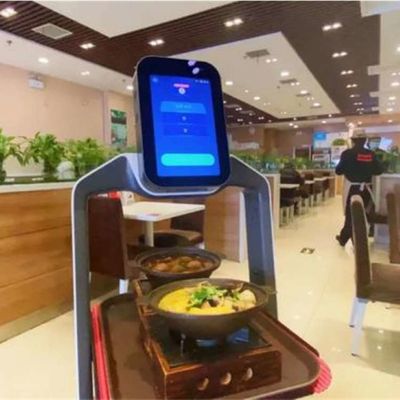 خدمة روبوت الصين مع ملاحة تلقائية لروبوت AI لتوصيل الطعام