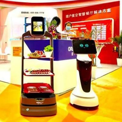 خدمة روبوت الصين مع ملاحة تلقائية لروبوت AI لتوصيل الطعام