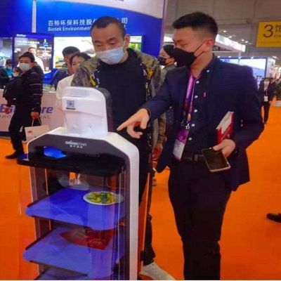 خدمة روبوت الصين مع ملاحة تلقائية لروبوت AI لتوصيل الطعام