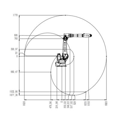 الروبوتات TKB2690-20KG-1921mm مناور الذراع الروبوتية 6 محور التعامل مع الروبوت