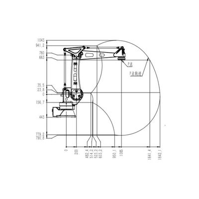 6 محاور ذراع روبوتية TKB460-30kg-1840mm كشف دقيق كروبوتات صناعية