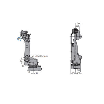 روبوت التجميع MOTOMAN-GP180 مع ذراع روبوت ذو 6 محاور مع حمولة قابض لروبوت صناعي 180 كجم