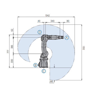 روبوت صناعي MOTOMAN-GP7 ذراع روبوت 6 محاور منصة نقالة مع منصة نقالة روبوت