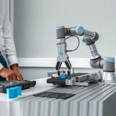 ذراع روبوت اللحام Cobot UR10e مع مشاعل اللحام ذراع آلي عالمي لآلة لحام 6 محاور