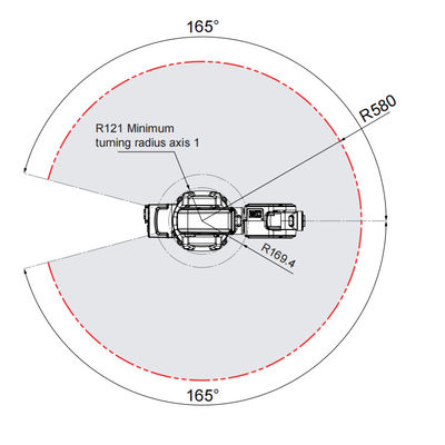 ABB IRB120 مع ذراع روبوت ذو 6 محاور مع حمولة 3 كجم تصل إلى 580 مم للاختيار والمكان كآلة تجميع