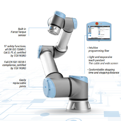 الذراع الروبوتية الصناعية Ur3 Cobot مع النظام البصري RG6 القابض Cognex