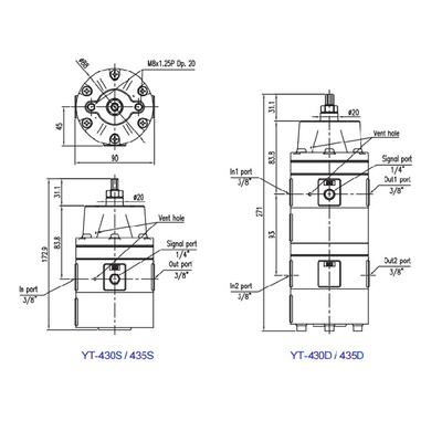 قفل صمام التحكم الكهربائي الصلب Positioner YT-400S