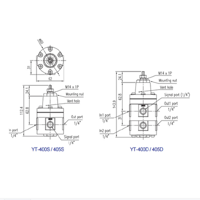 قفل صمام التحكم الكهربائي الصلب Positioner YT-400S